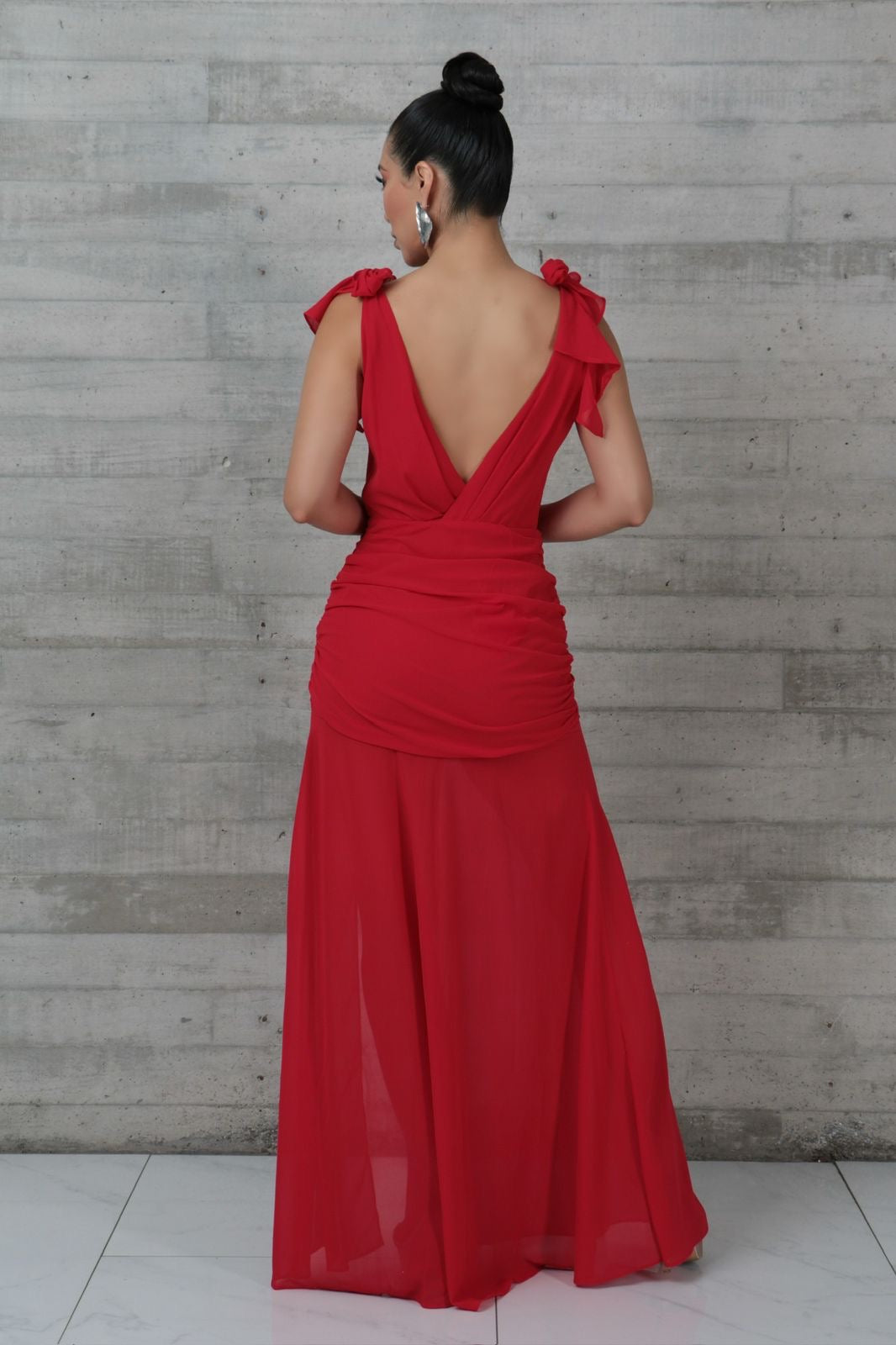 Vestido ligero chiffón rojo