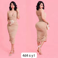 Vestido beige (Nude) plisado