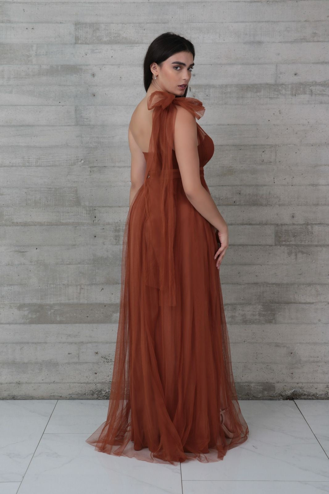 Vestido Tul Chevron Dama