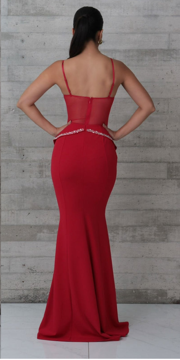 Vestido rojo motivo corazón
