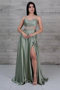 Vestido Verde pistache, Corsé traslúcido tirantes