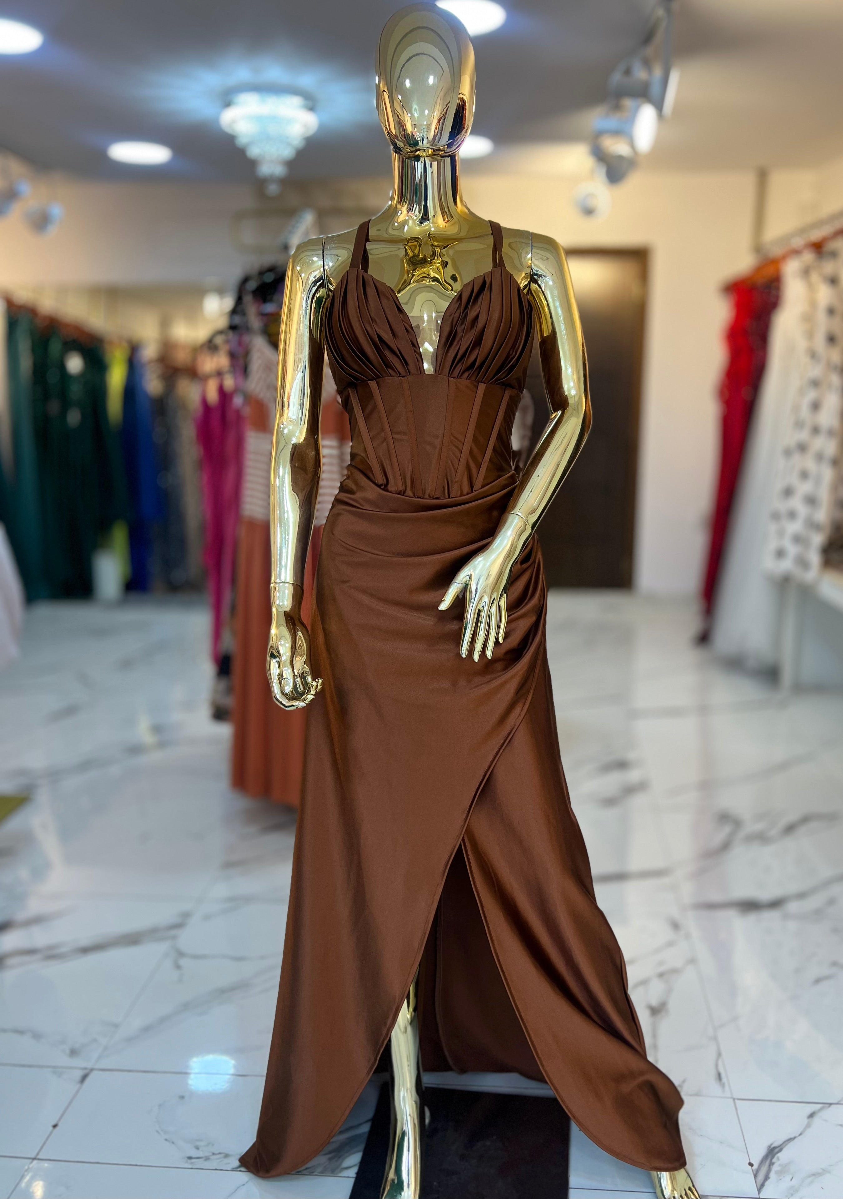 Vestido Chevron corsé