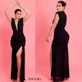 Vestido tul negro escote V sin mangas