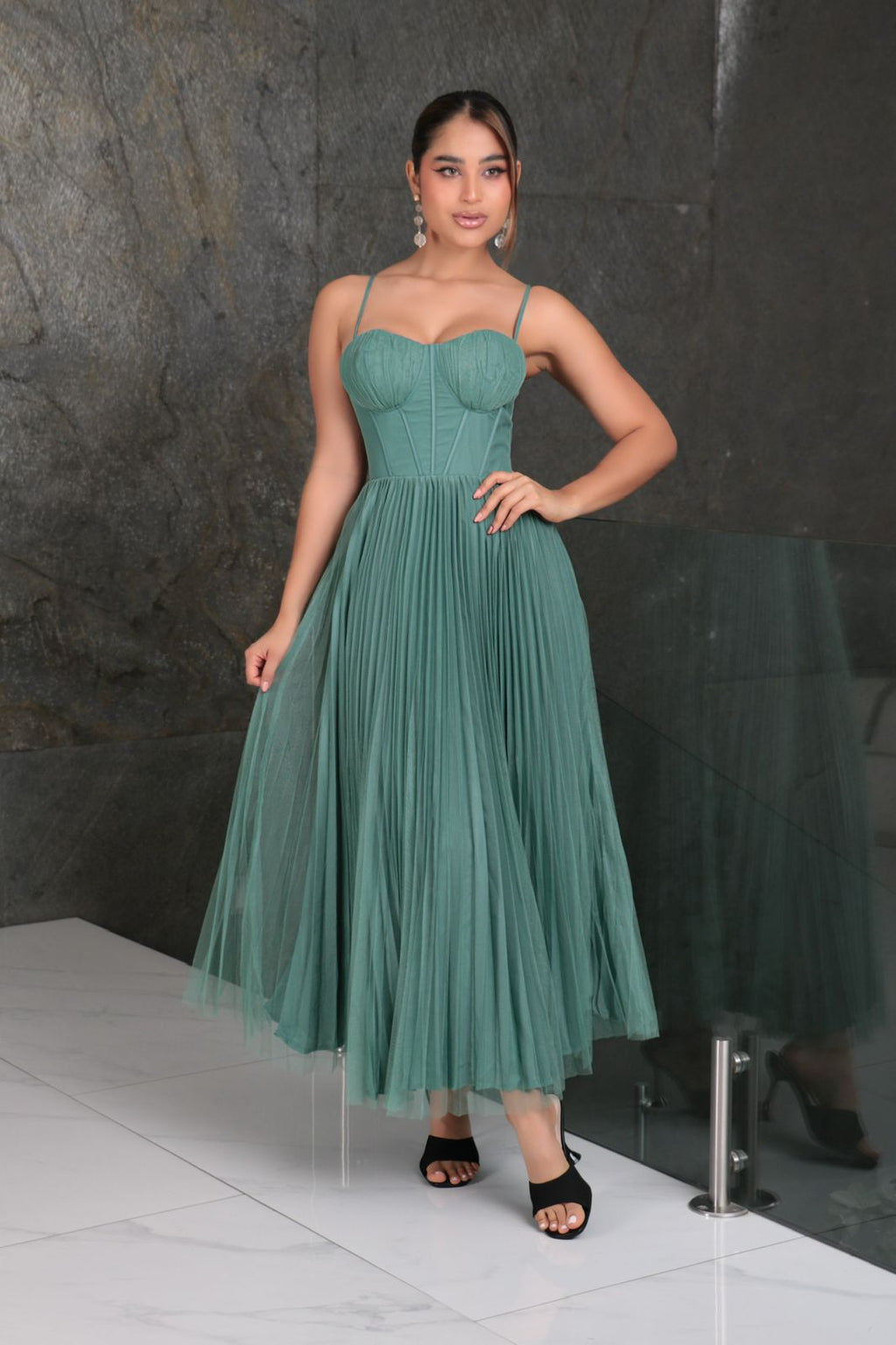 Vestido corto Tul verde menta