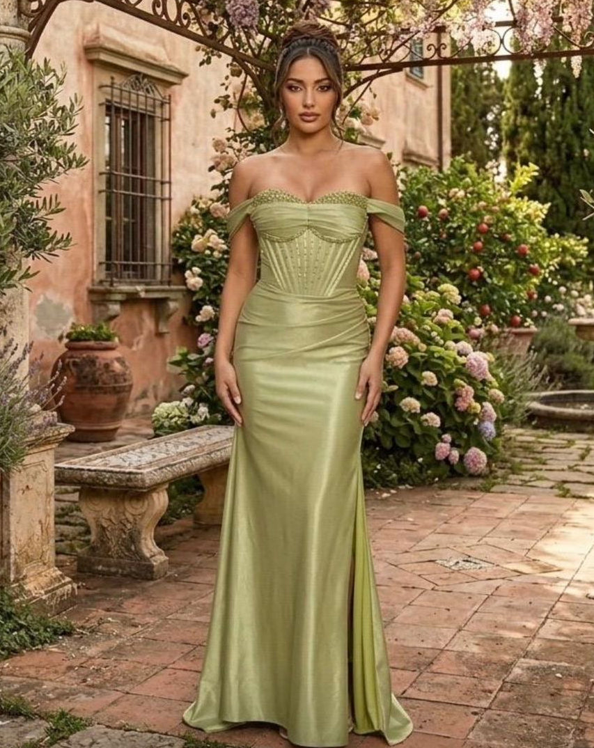 Vestido verde gouth corsé