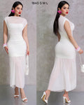 Vestido Tul Blanco corte sirena