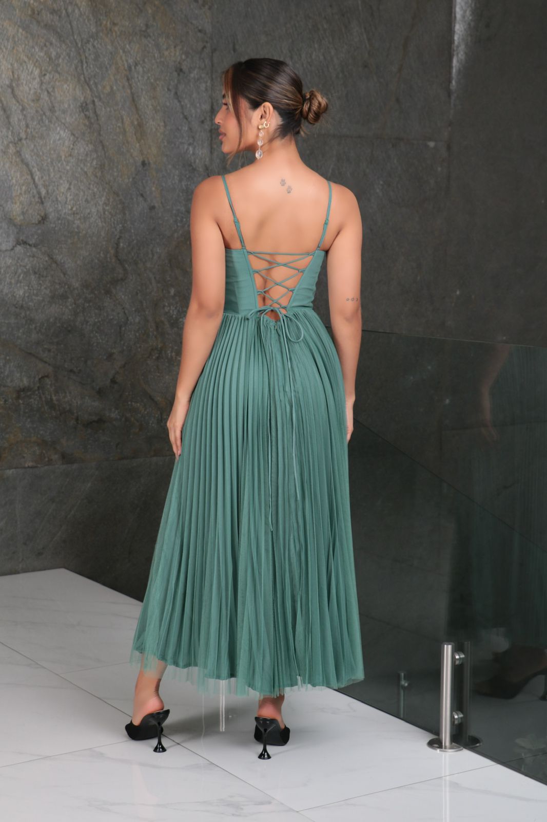 Vestido corto Tul verde menta