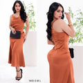 Vestido Chevron tirantes satén