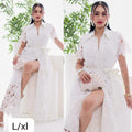 Vestido cinto encaje blanco