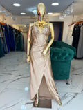 Vestido dorado corsé Stretch
