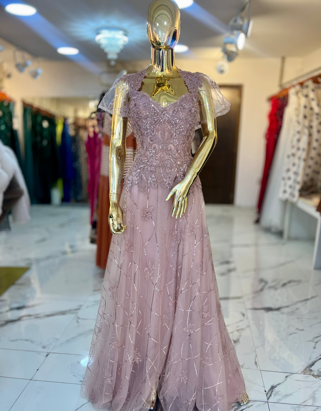 Vestido rosa encaje Curvy