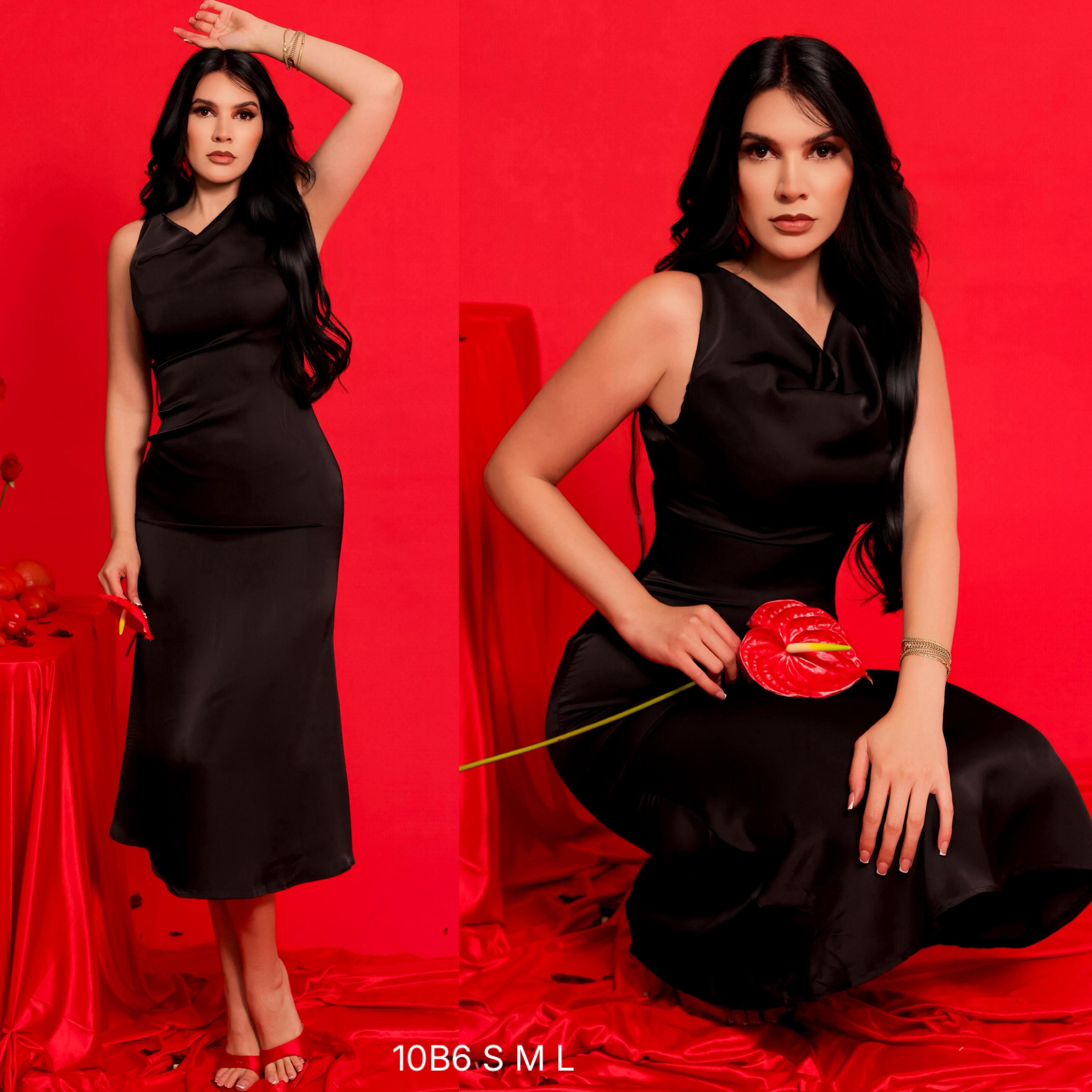 Vestido Negro satén Isachar