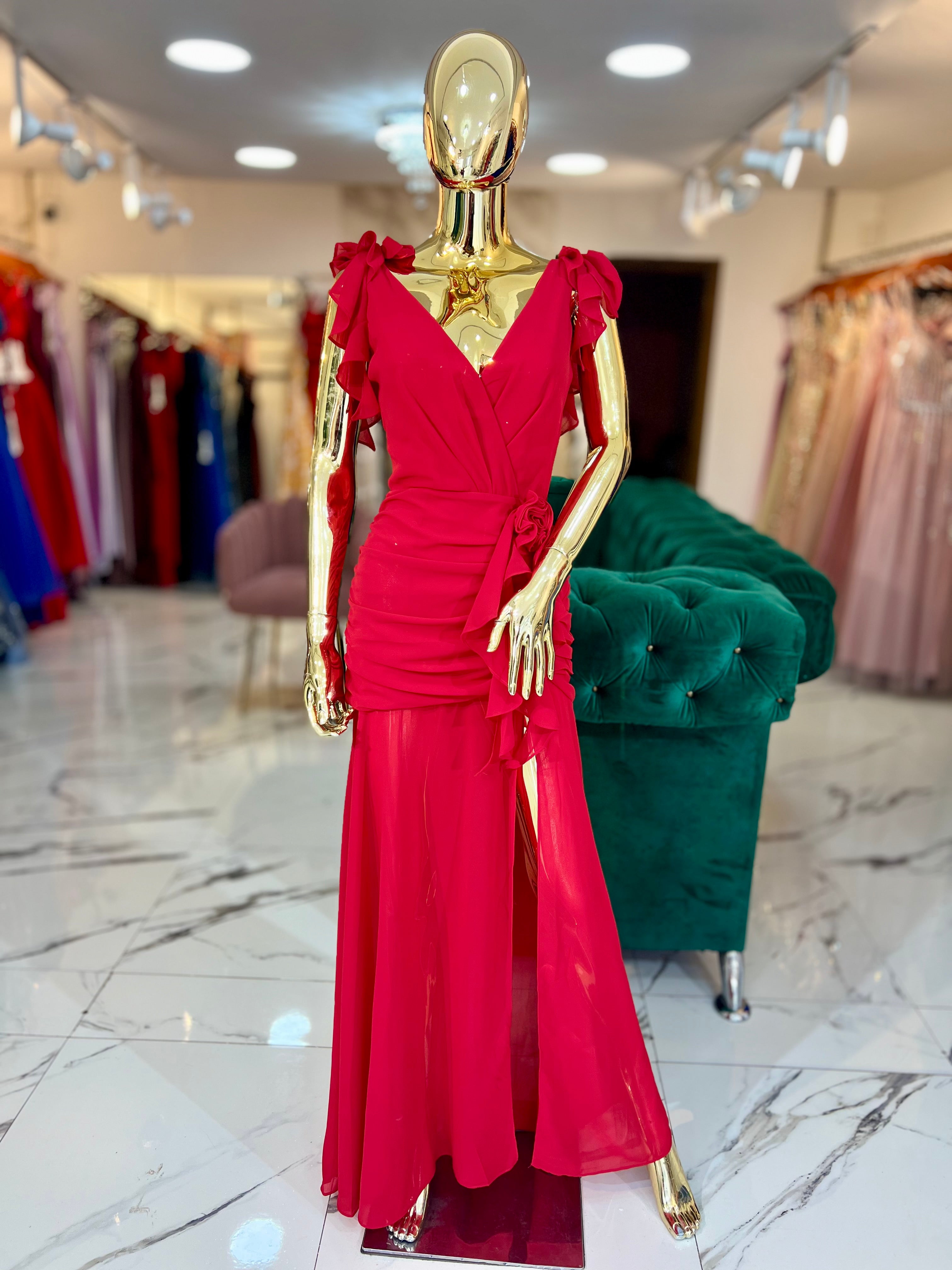 Vestido ligero chiffón rojo