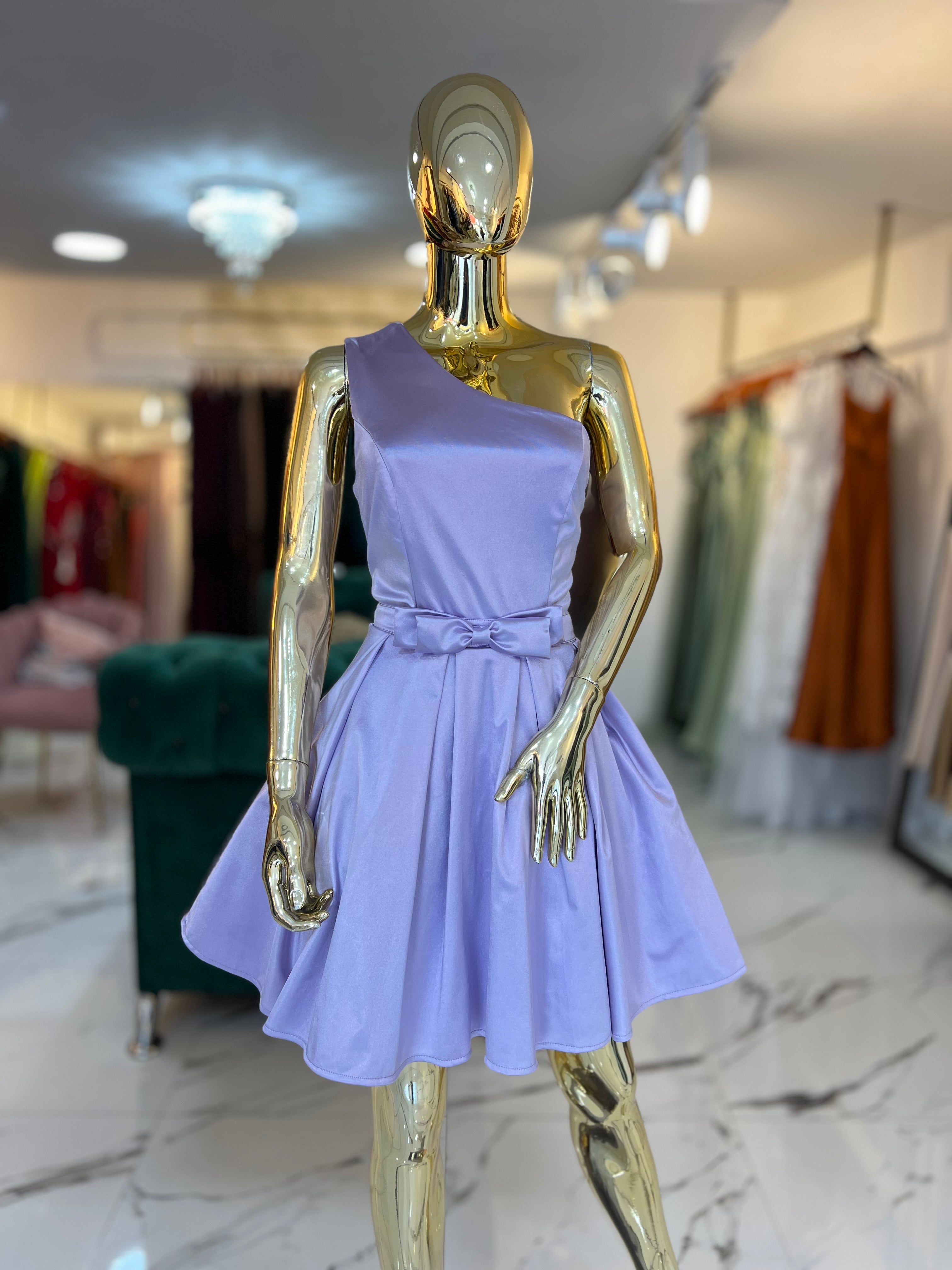 Mini Vestido satén lila niña