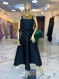 Vestido negro corte A cinto