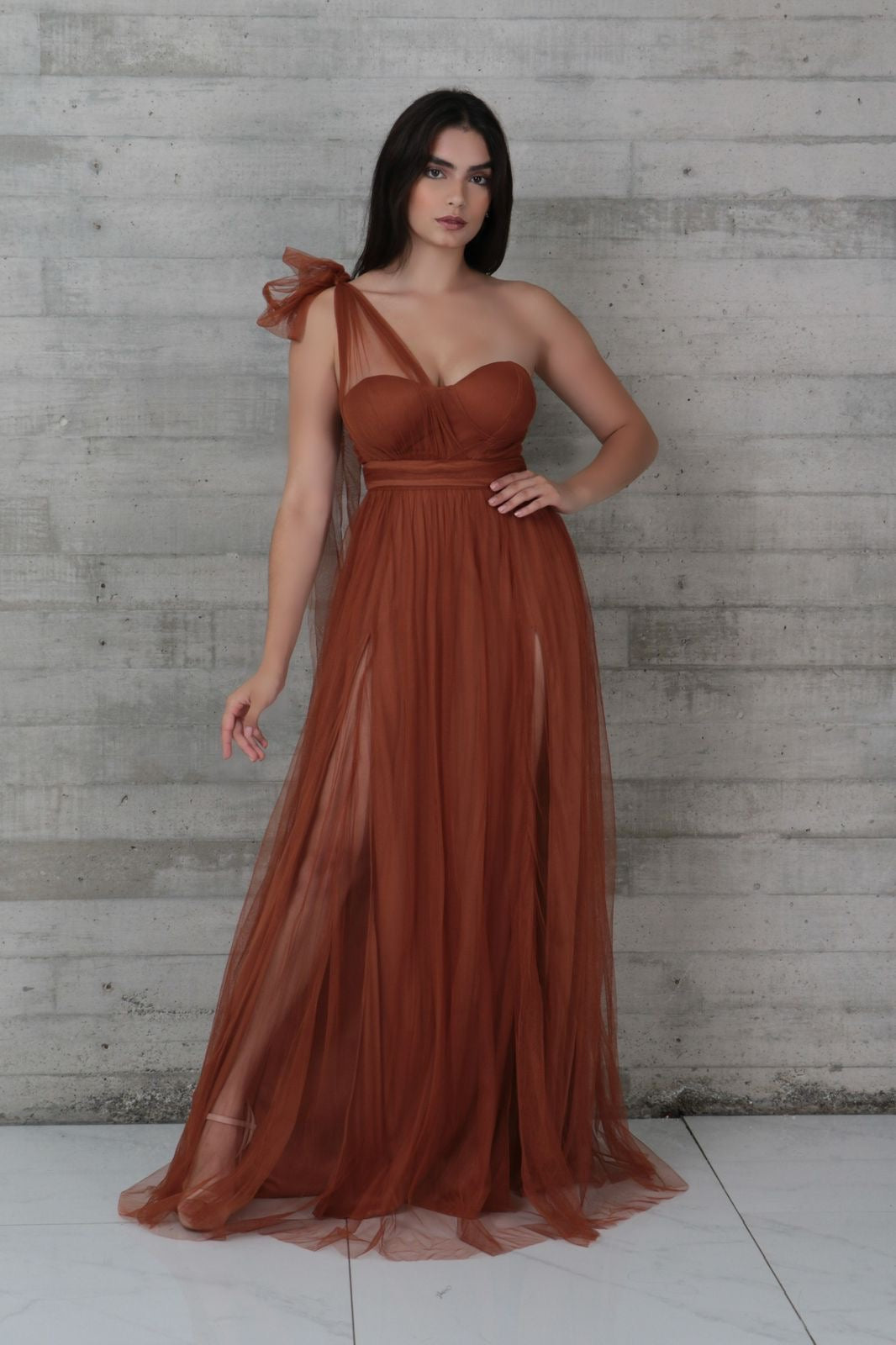Vestido Tul Chevron Dama