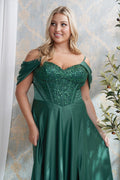 Vestido verde corsé pedrería floral