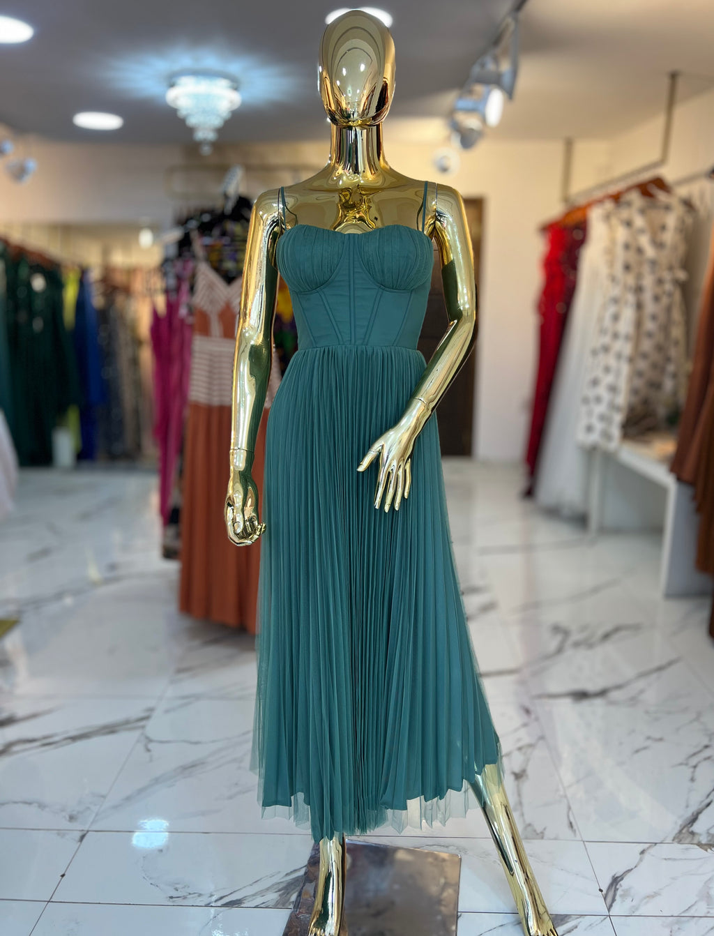 Vestido corto Tul verde menta