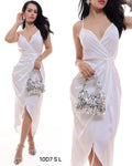 Vestido satén blanco con forro