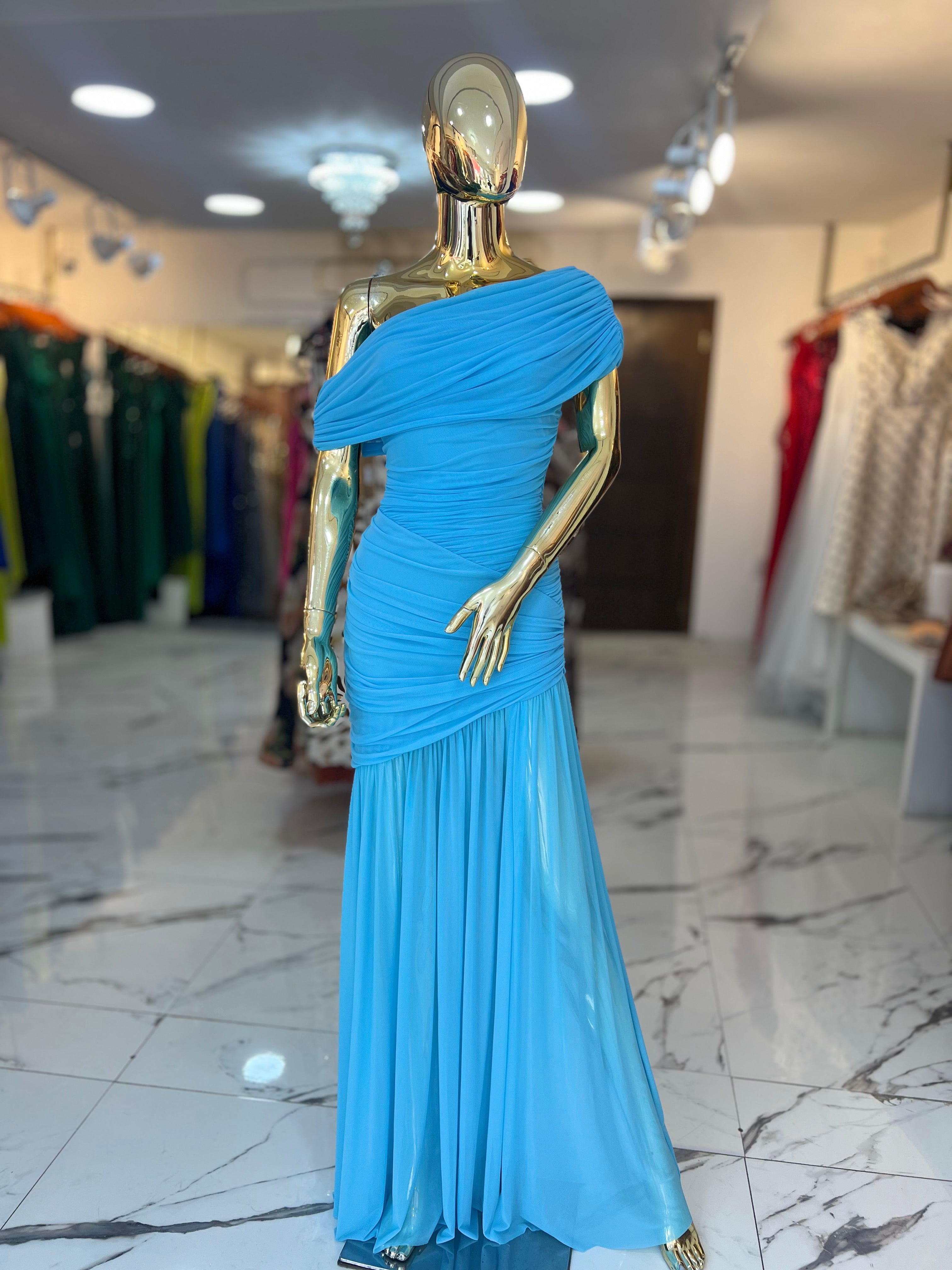 Vestido Amanza Tul Celeste